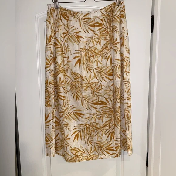 Lost & Wander Linen Blend Midi Skirt Tropical Print - Picture 5 of 12